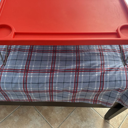 IKEA red plastic bed trays used, set of 2