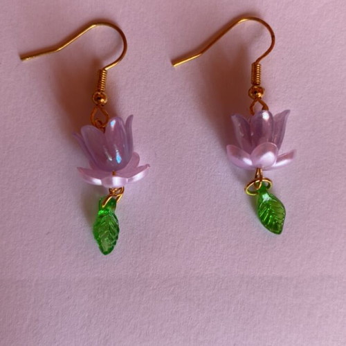 Handmade purple earrings inspired by Barbie Fairytopia