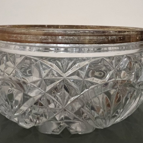 Crystal salad bowl with gilded border, like new