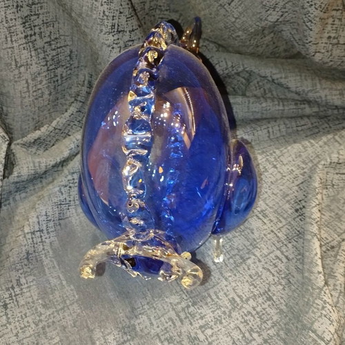 Bull blown glass used, blue decorative piece