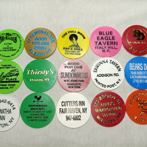 Tokens from New York Bars pack of 15, new