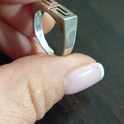 Silver ring 925 in meander shape like new