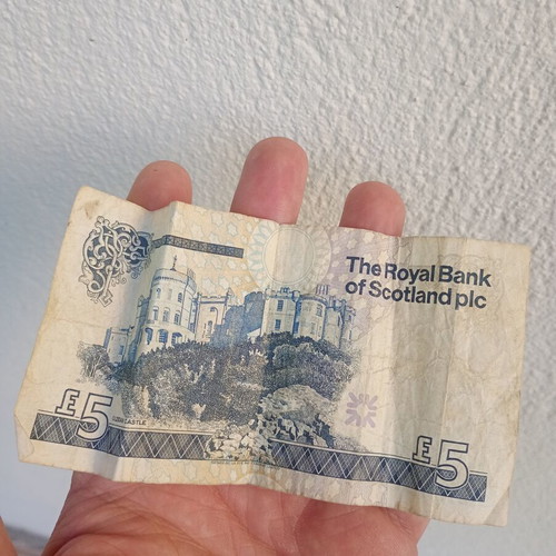 The Royal Bank of Scotland Five Pounds Sterling banknote used 2005
