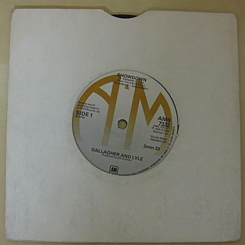 Gallagher And Lyle Showdown 7" record used, rock