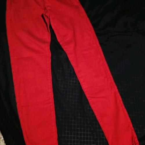 Bershka red pants like new, cotton and elastic size L