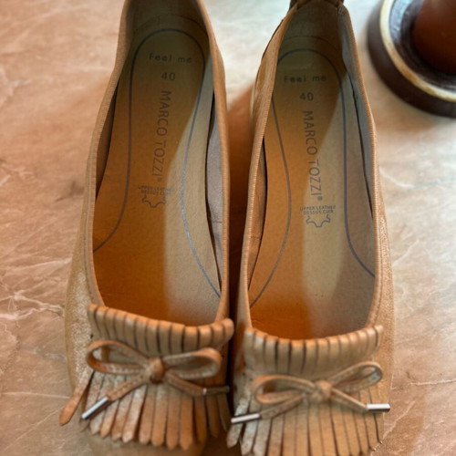 Marco Tozzi women's ballerina shoes like new, suede, size 40