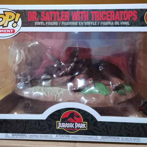 Funko POP! Moment Jurassic Park Dr. Sattler with Triceratops used