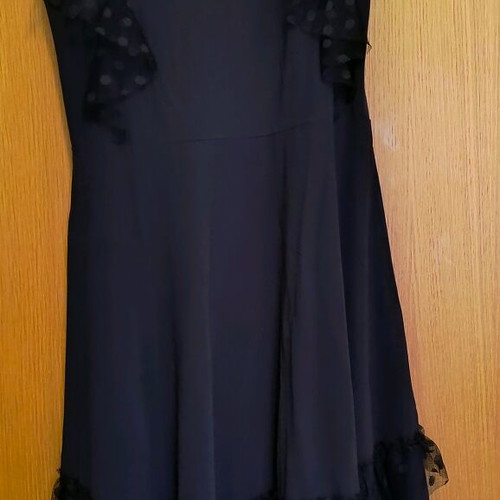 Maternity and nursing dress black like new with lace and ruffles