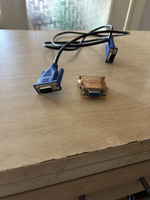 VGA cable and adapter used for computer to monitor connection