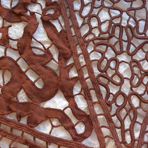 Handmade Lace Lasé Embroidery Used, Diameter 70 cm