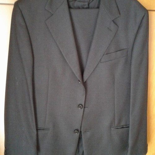 Men's suits, trench coat, and coat like new, size 50-52, gray and blue