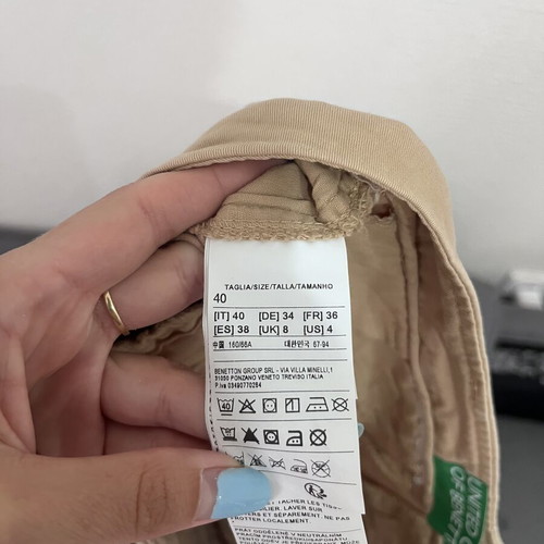 Benetton cotton chinos like new, beige, sizes S and M