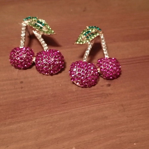 Cherry earrings shiny new