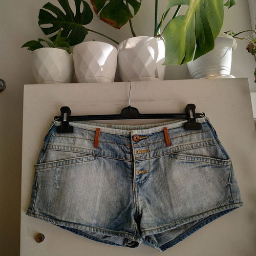 Zara denim shorts used, size 42 EU, waist 84 cm