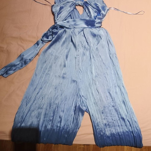 Zara jumpsuit new with pleated pants and unique back