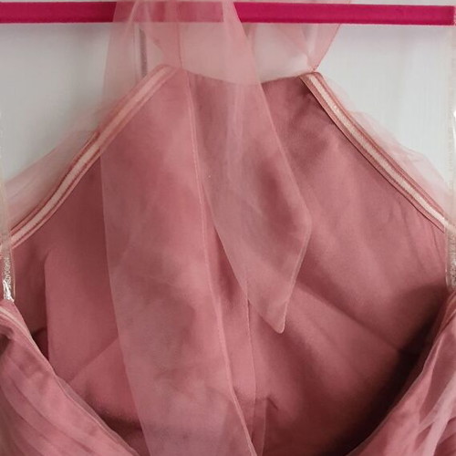 Long dress new, pink powder color, backless, size S
