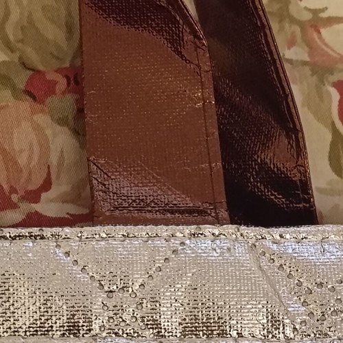 Silver tote shoulder bag for beach or shopping