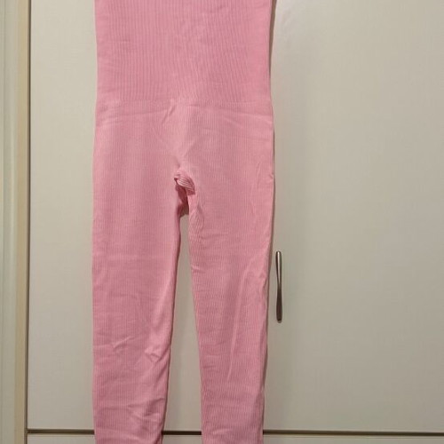 Shein pink rib one-piece jumpsuit size M like new