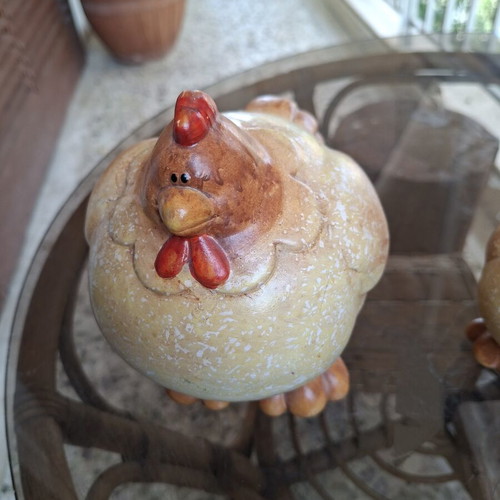 Ceramic chicken set like new, mother and child, 19cm & 11.5cm