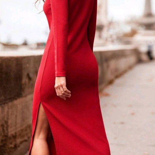 Shein Frenchy midi dress red new, small with slit