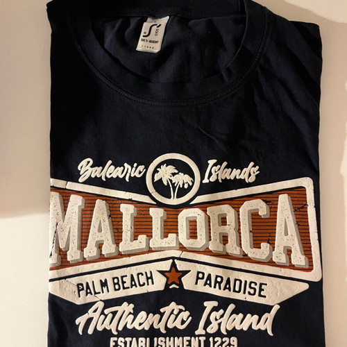 T shirt small dark blue with print new