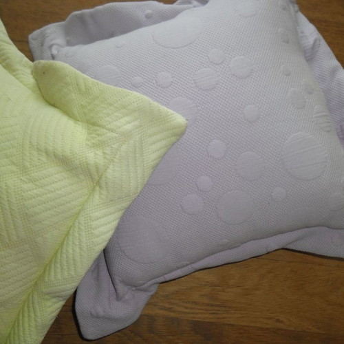 Decorative pillows used, pack of 2, lilac and green 40x40cm