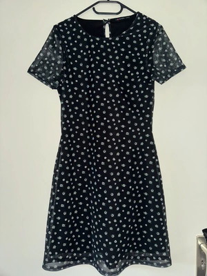 Even & Odd black mesh dress with floral print