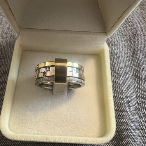 Ring handmade, new, size 59, all steel, silver color