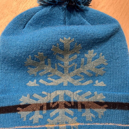 Blue hat with snowflake used, size S/M