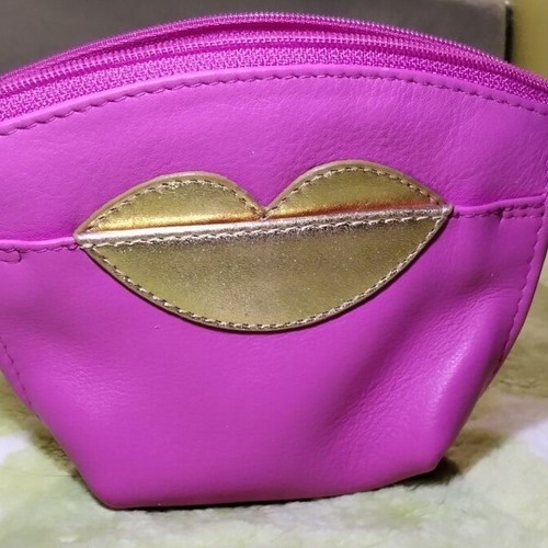 Women's leather handbag like new, pink and gold