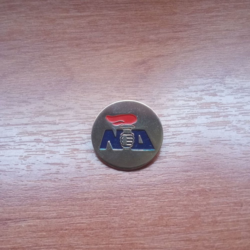 Nea Dimokratia 1980s vintage pin badge used
