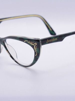 Jessica Roger Rabbit 2 Vintage Eyeglasses Hand Crafted in Italy, New, Green