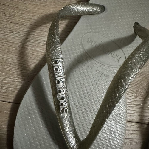 Havaianas silver slippers size 38