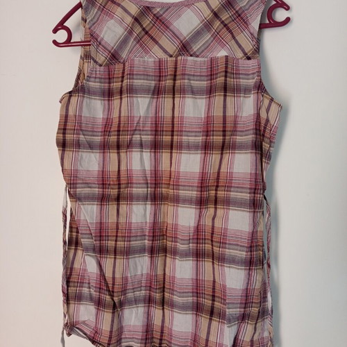 Vintage women's blouse plaid cotton size S like new