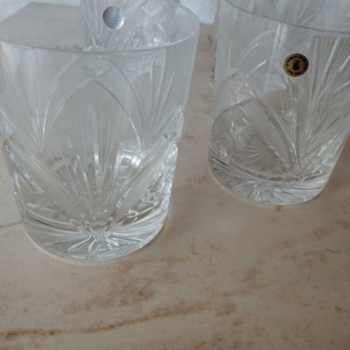 Crystal whiskey glasses new, set of 6