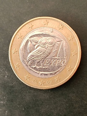 1 Euro Coin 2009 used with error