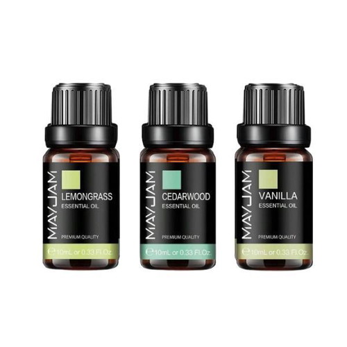 Set of 3 Essential Oils Lemongrass, Cedarwood, Vanilla 10ml new