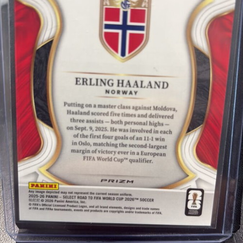 Panini Select Road To World Cup 2025-26 Erling Haaland #9 Red Pandora card