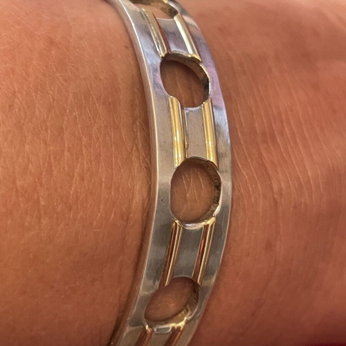 Silver gold bracelet 925 750 18k handmade used