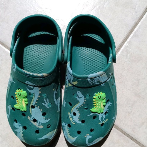 Summer shoes for boys used, dinosaur style, green sandals