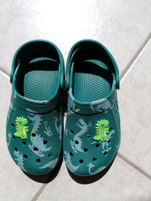 Summer shoes for boys used, dinosaur style, green sandals