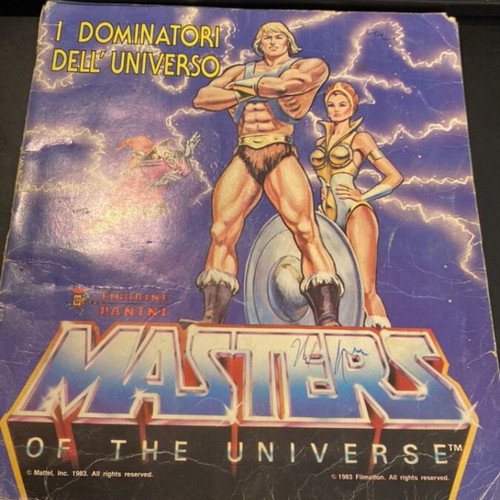 Panini Masters of the Universe Sticker Album used for transfer
