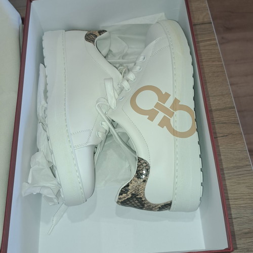 Salvatore Ferragamo men's white sports shoes new