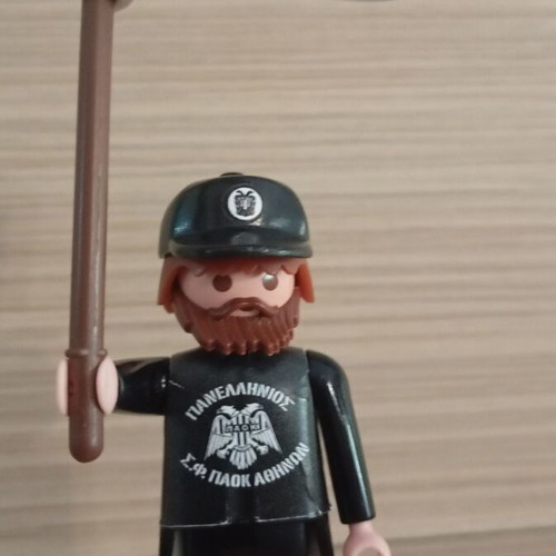 Playmobil PAOK Fan Figure like new with team flag