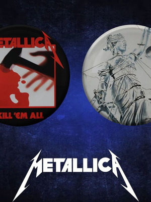 Metallica Kill Em All and Justice For All pins new, 3.2 cm, set of 2