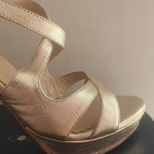 High-heeled sandals "Xaris Kazakos", gold, size 38