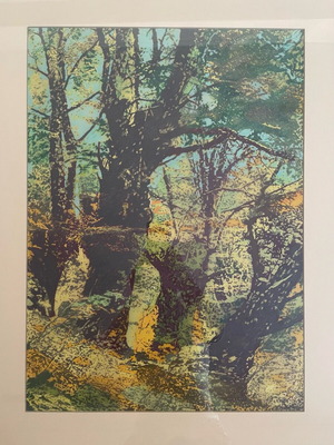 Tempera painting used, signed by A.Tsionis