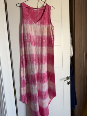 Gap Pink Tie-Dye Midi Dress Large 100% Cotton Like New
