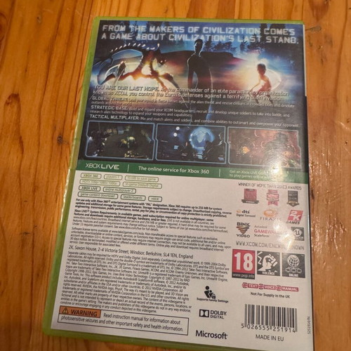Xcom Enemy Unknown Xbox 360 game like new