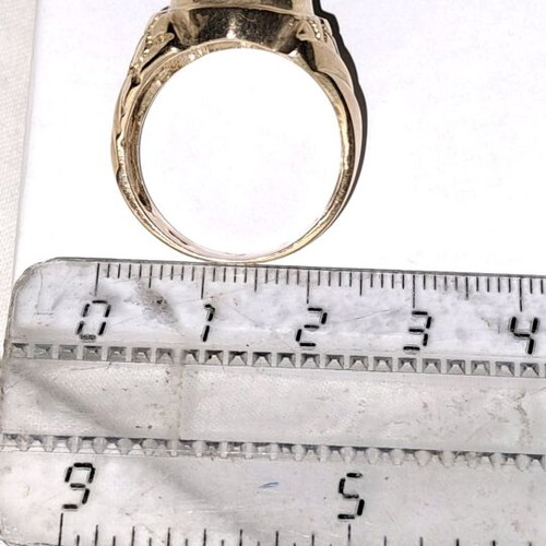 Men's gold ring new with horseshoe and horse design natural onyx 14k